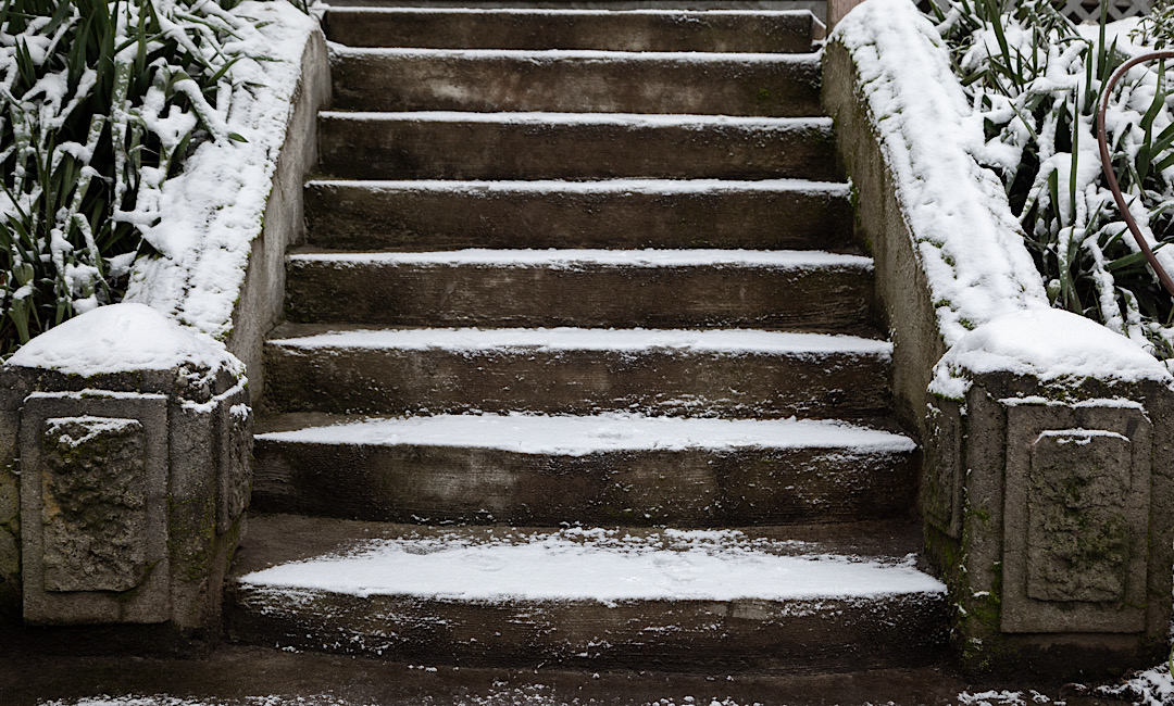 Ice Stairs needing concrete lifting in the offseason in Idaho