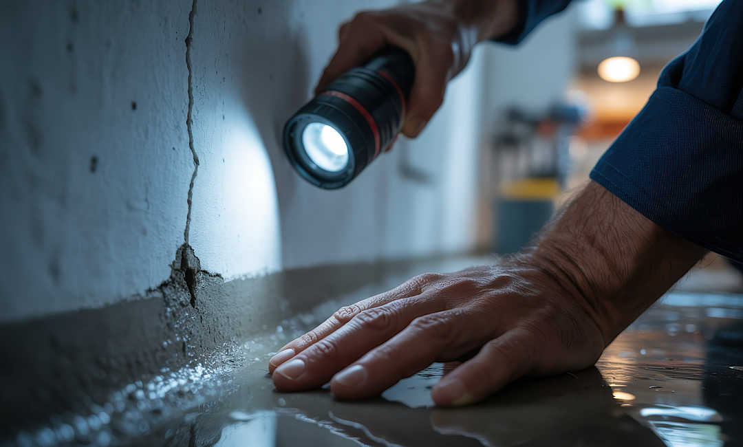 Man looking for signs if needing concrete repair in Boise, ID